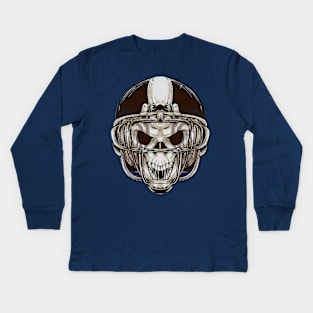 Football Skull Kids Long Sleeve T-Shirt